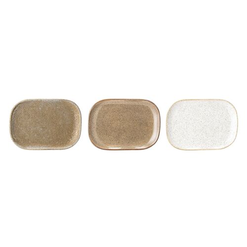 Addison Plate, Grey, Stoneware - (L14,5xW10,5 cm, 3 assort.)
