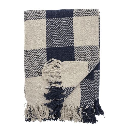 Faya Throw, Blue, Recycled Cotton - (L150xW125 cm)