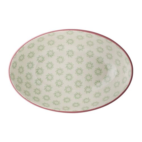 Patrizia Soup Plate, Green, Stoneware - (L23xH5,5xW15 cm)