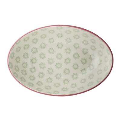 Patrizia Soup Plate, Green, Stoneware - (L23xH5,5xW15 cm)