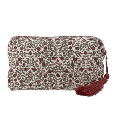 Kunta Cosmetic Bag, Red, Cotton - (L21xH14xW4 cm)