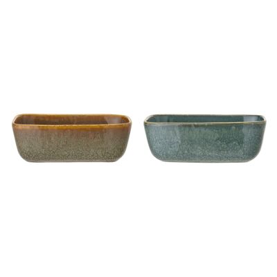 Aime Serving Bowl, Green, Stoneware - (L14,5xH5xW10,5 cm, 2 assort.)