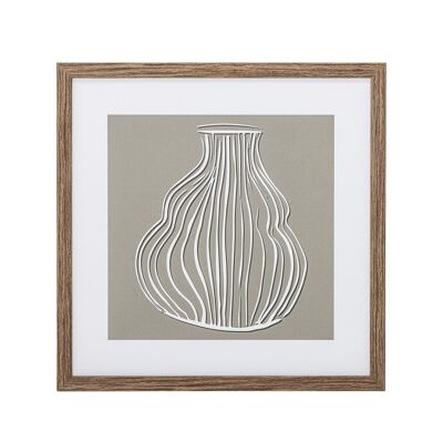 Pistoia Illustration w/ Frame, Brown, Walnut - (L32xH32xW1 cm)