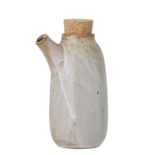 Masami Bottle w/Lid, Nature, Stoneware - (D8,5xH17 cm)