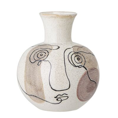 Irini Vase, Weiß, Steingut - (D19,5xH22,5 cm)