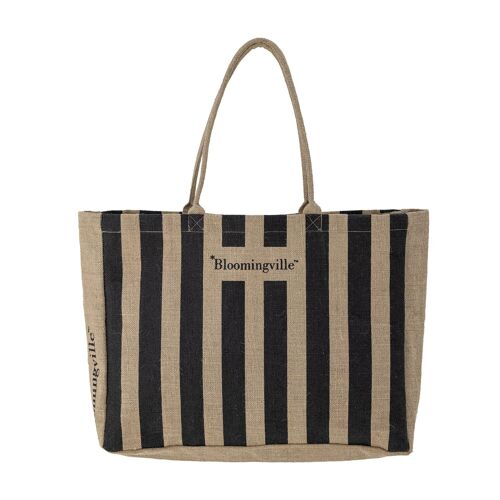 Bergamo Shopping Bag, Black, Jute - (L38xH49xW10,5 cm)