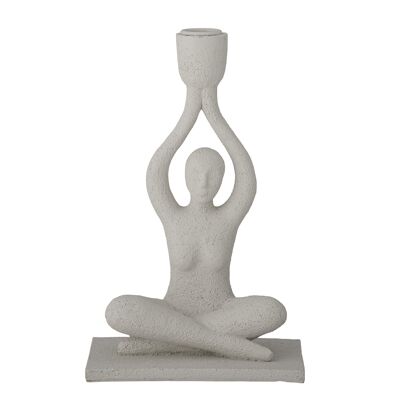 Lucie Candlestick, White, Polyresin - (L15xH24xW11 cm)