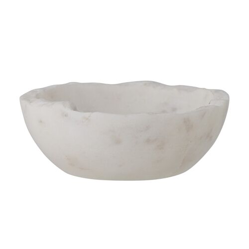 Malta Bowl, White, Marble - (D10xH4 cm)