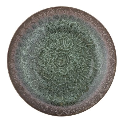 Idunn Plate, Green, Stoneware - (D25,5 cm)