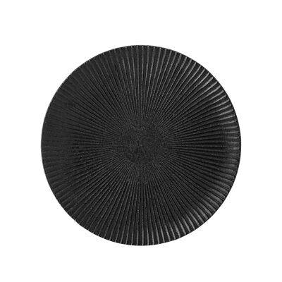 Neri Plate, Black, Stoneware - (D18 cm)