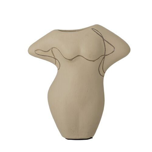Lulu Deco Vase, Nature, Terracotta - (L14xH16xW7 cm)