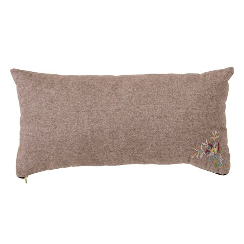 Margritt Cushion, Brown, Wool - (L60xW30 cm)