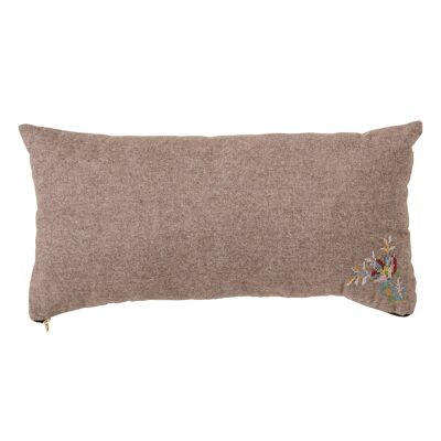 Coussin Margritt, marron, laine - (L60xl30 cm)