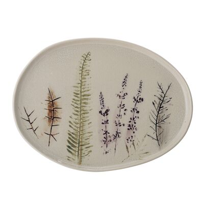 Bea Serving Plate, Nature, Stoneware - (L34,5xH2xW26 cm)