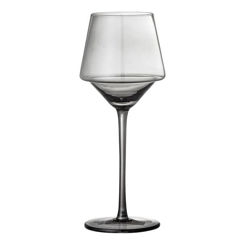 Yvette vinglas, grått, glas - (D9xH23 cm, förpackning om 4)