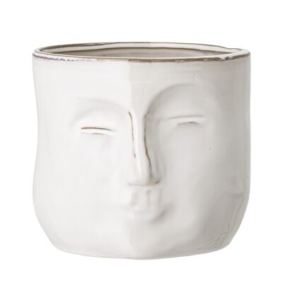 Ignacia Flowerpot, White, Stoneware - (L18xH15,5xW16,5 cm)