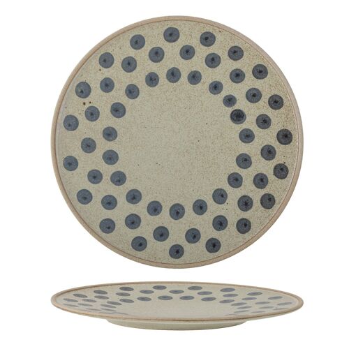 Tinni Plate, Blue, Stoneware - (D28,5 cm)