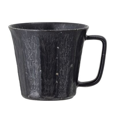 Mug Yoko, Noir, Porcelaine - (D9,5xH8,5 cm, Lot de 4)