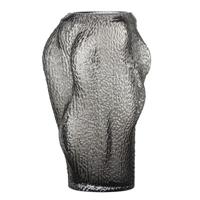 Khalid Vase, Grey, Glass - (D20,5xH32 cm)