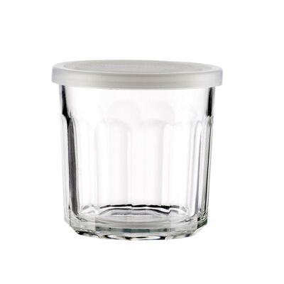 Vaso Tessa con tapa, transparente, vidrio - (D9xH9 cm)