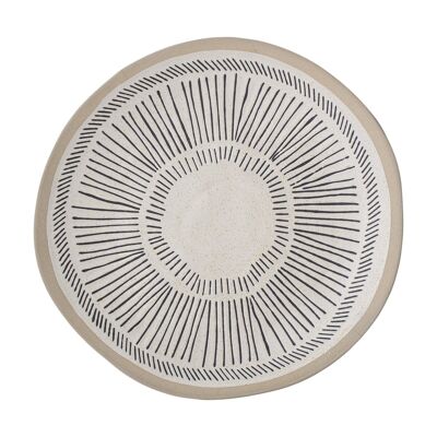 Eliana Tray, Black, Stoneware - (D26xH2,5 cm)