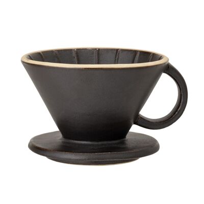 Leah Coffee Dripper, Black, Stoneware - (D11xH8 cm)