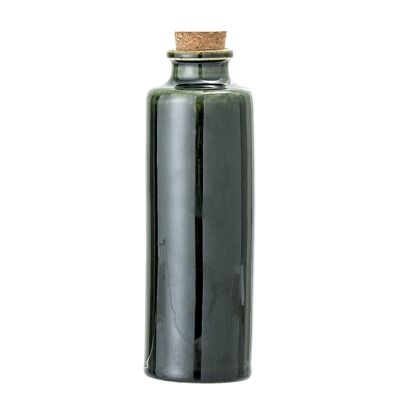 Botella con tapa Joëlle, verde, gres - (D5,5xH18 cm)