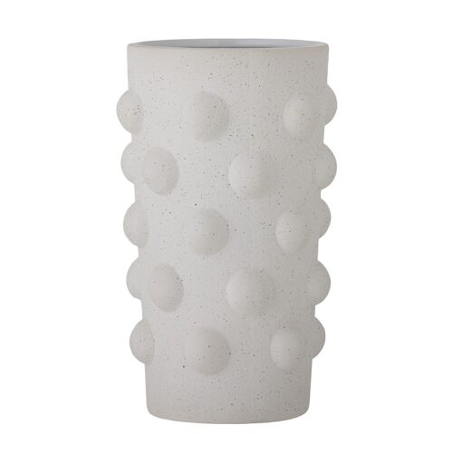 Artan Vase, White, Stoneware - (D16xH24,5 cm)