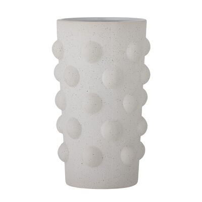 Vase Artan, Blanc, Grès - (D16xH24,5 cm)