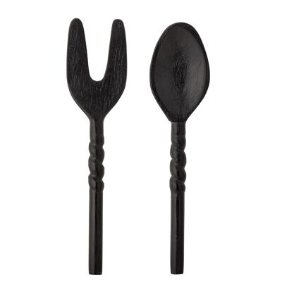 Ensaladeras Tiane, Negro, Mango - (L19xH1,5xW4,5 cm, Juego de 2)