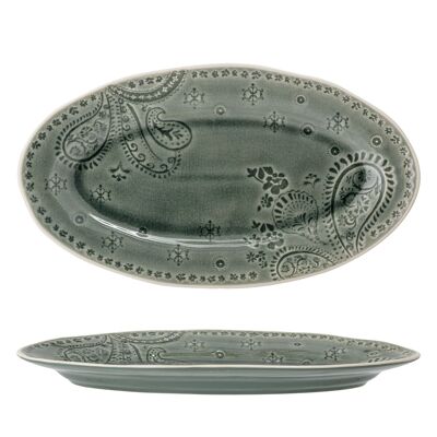 Rani Serving Plate, Green, Stoneware - (L35xH3xW20 cm)
