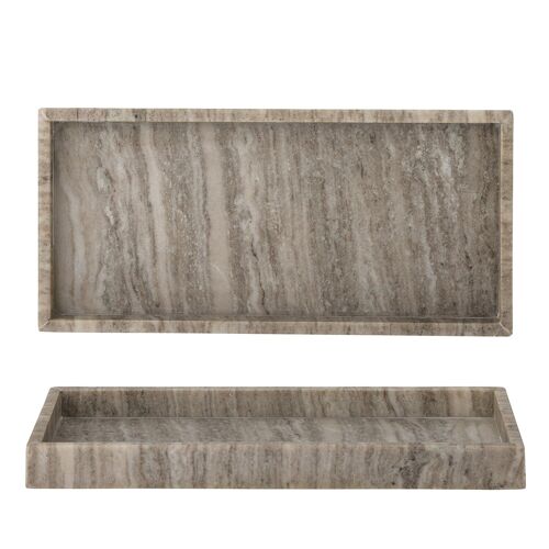 Majsa Tray, Brown, Marble - (L38xH3xW18 cm)