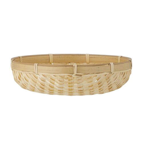 Malika Bread Basket, Nature, Bamboo - (D25xH6 cm)