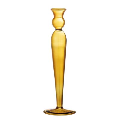 Dara Candlestick, Yellow, Glass - (D8,5xH27 cm)