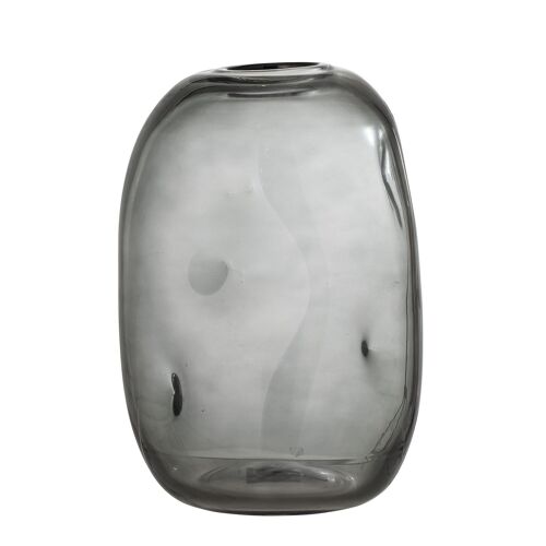 Vinda Vase, Grey, Glass - (D18xH26 cm)