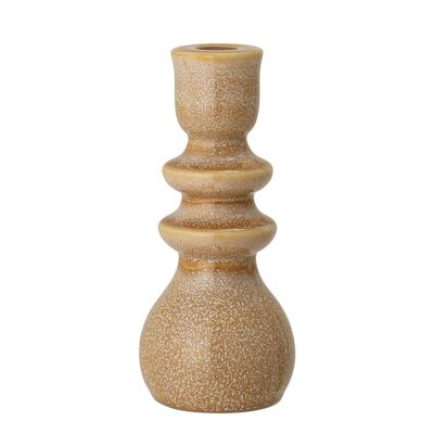 Emie Candlestick, Yellow, Stoneware - (D8xH19 cm)