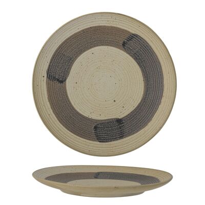 Solange Plate, Nature, Stoneware - (D27,5 cm)