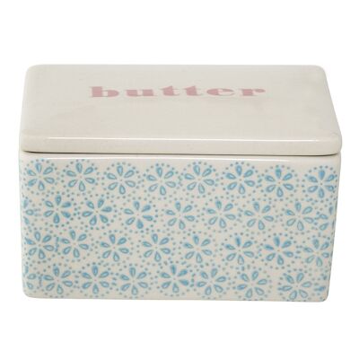 Patrizia Butter Box, Blue, Stoneware - (L12,5xH7xW9 cm)