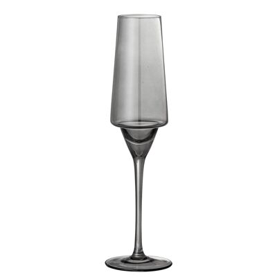 Yvette Bicchiere da Champagne, Grigio, Vetro - (D9,5xH23 cm, Confezione da 4)