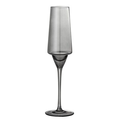 Yvette Sektglas, Grau, Glas - (D9,5xH23 cm, 4er Pack)