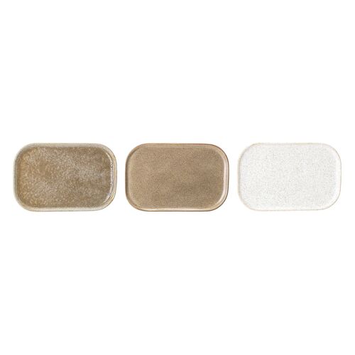 Addison Plate, Grey, Stoneware - (L22,5xH1,5xW14,5 cm, 3 assort.)