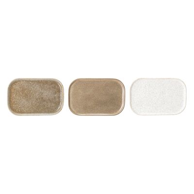 Addison Plate, Grey, Stoneware - (L22,5xH1,5xW14,5 cm, 3 assort.)