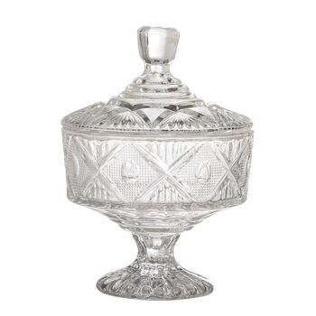 Pot Ninya avec couvercle, transparent, verre - (D12xH18 cm) 1