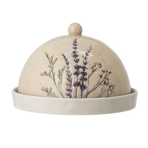 Bea Butter Dome, Nature, Stoneware - (D15xH10 cm)