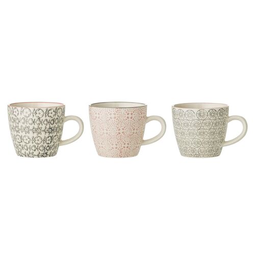 Cécile Cup, Rose, Stoneware - (D7,5xH7,5 cm, 3 assort.)