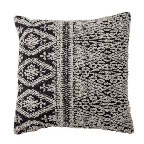 Kuno Cushion, Black, Cotton - (L45xW45 cm)