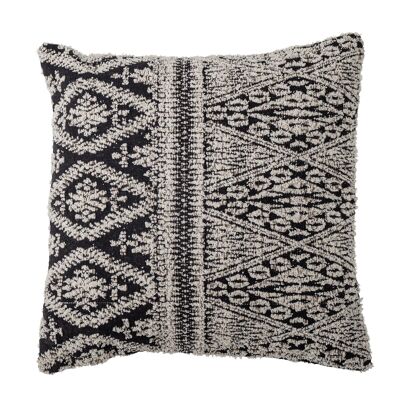 Coussin Kuno, Noir, Coton - (L45xW45 cm)