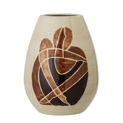 Jona Vase, Braun, Steingut - (D14xH18 cm)