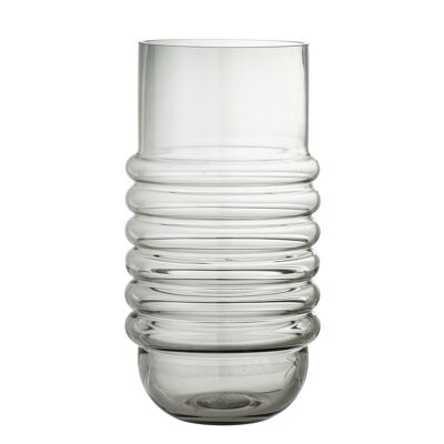 Belma Vase, Grey, Glass - (D16xH30 cm)