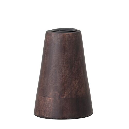 Gregor Candlestick, Brown, Mango - (D7xH10 cm)